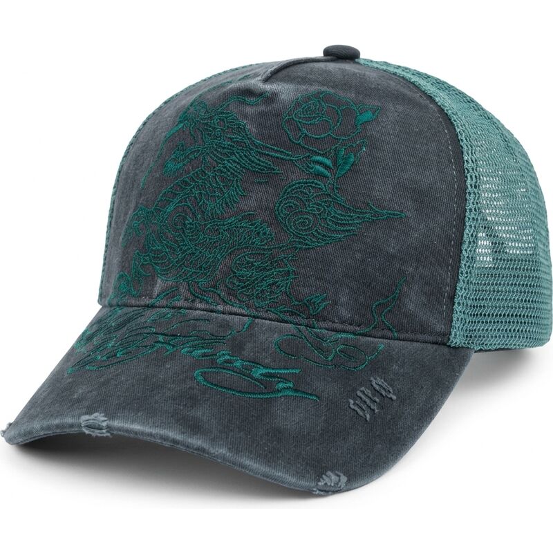 cappello-curvo-nero-snapback-outline-distressed-di-ed-hardy
