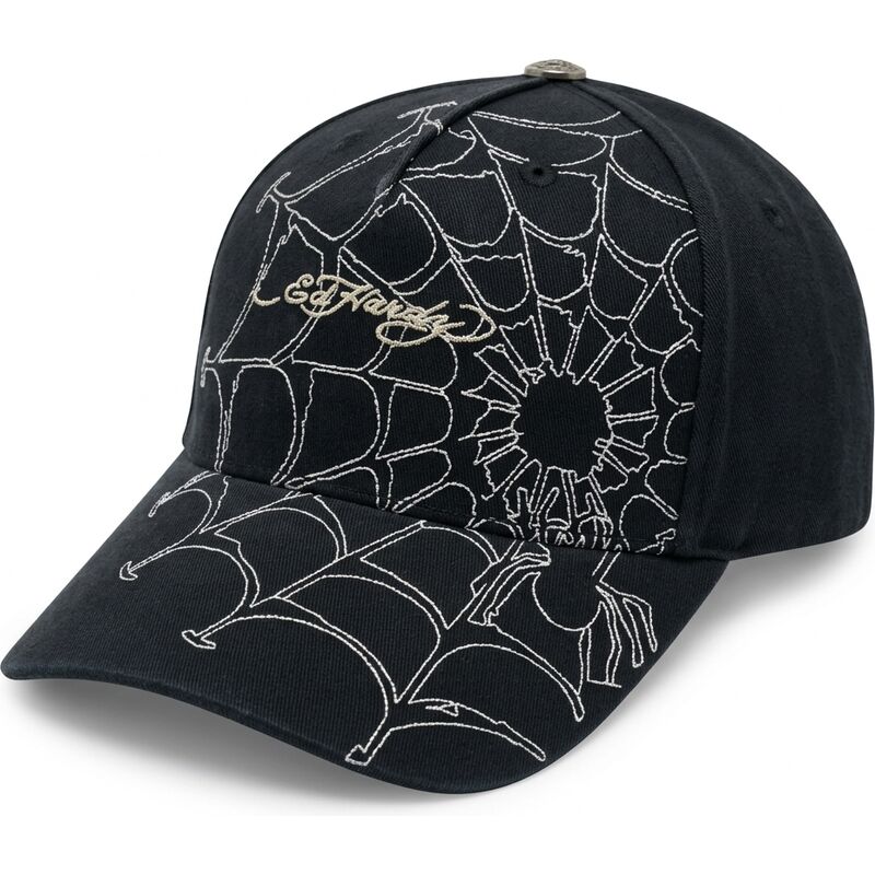 cappello-curvo-nero-cinghia-regolabile-spiderweb-di-ed-hardy
