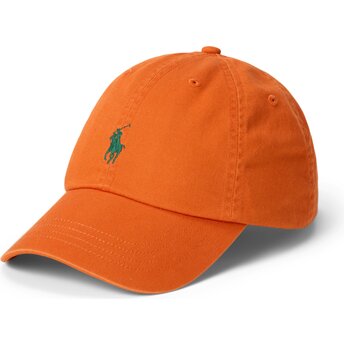 Cappello curvo arancia cinghia regolabile Cotton Chino Classic Sport di Polo Ralph Lauren