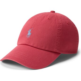 Cappello curvo rosso cinghia regolabile Cotton Chino Classic Sport di Polo Ralph Lauren