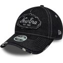 cappello-curvo-nero-cinghia-regolabile-9twenty-a-frame-distress-di-new-era