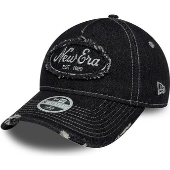 Cappello curvo nero cinghia regolabile 9TWENTY A Frame Distress di New Era