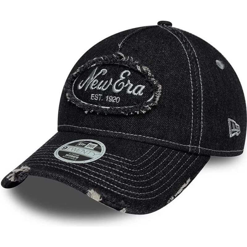 cappello-curvo-nero-cinghia-regolabile-9twenty-a-frame-distress-di-new-era