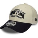 cappello-curvo-beige-cinghia-regolabile-9forty-m-crown-wordmark-dei-buffalo-new-york-di-new-era