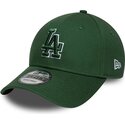 cappello-curvo-verde-cinghia-regolabile-9forty-team-outline-dei-los-angeles-dodgers-mlb-di-new-era