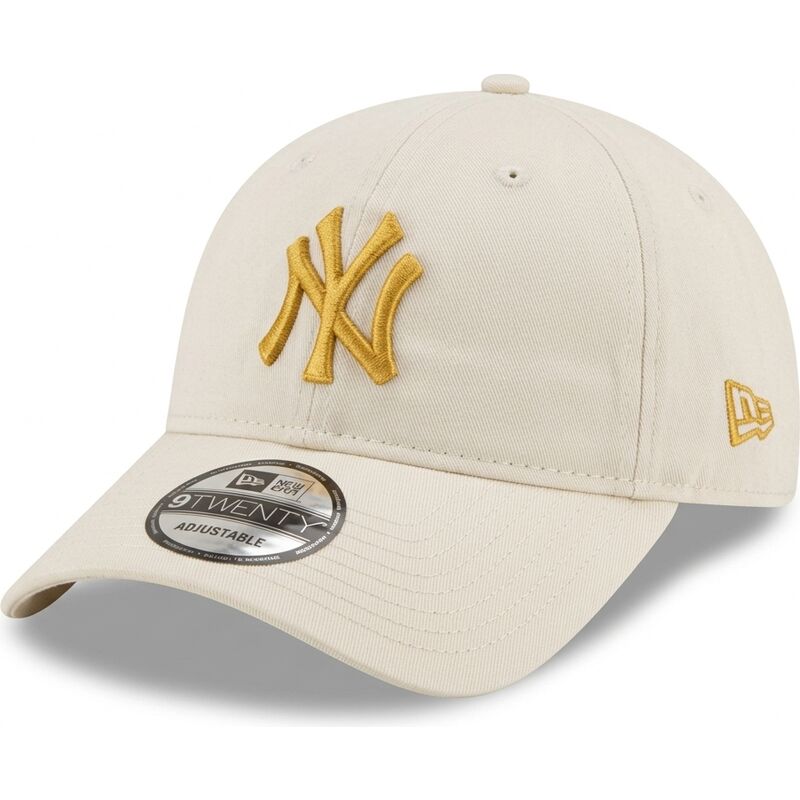 cappello-curvo-beige-cinghia-regolabile-dorado-9twenty-league-essential-dei-new-york-yankees-mlb-di-new-era
