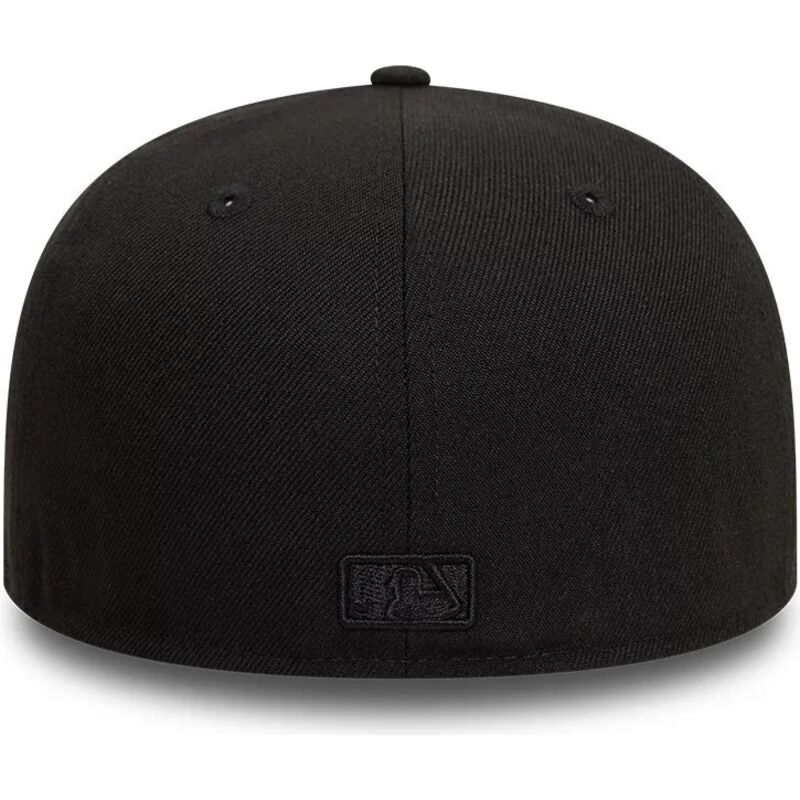 cappello-piatto-nero-chiuso-con-logo-nero-59fifty-league-essential-dei-los-angeles-dodgers-mlb-di-new-era