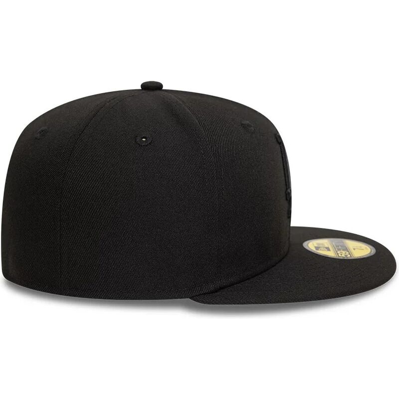 cappello-piatto-nero-chiuso-con-logo-nero-59fifty-league-essential-dei-los-angeles-dodgers-mlb-di-new-era