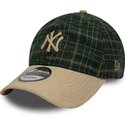 cappello-curvo-verde-cinghia-regolabile-9twenty-mix-check-dei-new-york-yankees-mlb-di-new-era