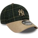 cappello-curvo-verde-cinghia-regolabile-9twenty-mix-check-dei-new-york-yankees-mlb-di-new-era