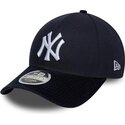 cappello-curvo-blu-marino-snapback-9forty-m-crown-cord-visor-dei-new-york-yankees-mlb-di-new-era