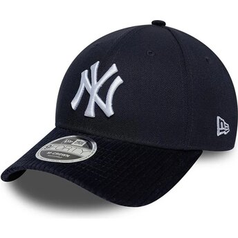 Cappello curvo blu marino snapback 9FORTY M-Crown Cord Visor dei New York Yankees MLB di New Era