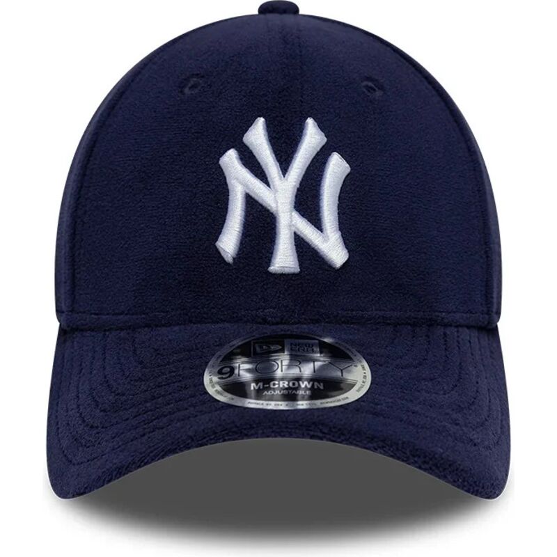 cappello-curvo-blu-marino-snapback-9forty-m-crown-fleece-dei-new-york-yankees-mlb-di-new-era