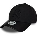 cappello-curvo-nero-cinghia-regolabile-9forty-m-crown-a-frame-fabric-mix-dei-new-york-yankees-mlb-di-new-era