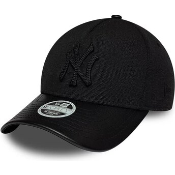 Cappello curvo nero cinghia regolabile 9FORTY M-Crown A Frame Fabric Mix dei New York Yankees MLB di New Era
