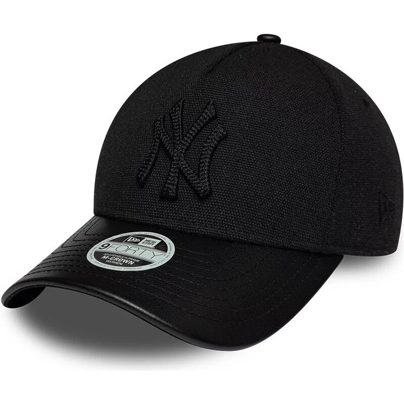 cappello-curvo-nero-cinghia-regolabile-9forty-m-crown-a-frame-fabric-mix-dei-new-york-yankees-mlb-di-new-era