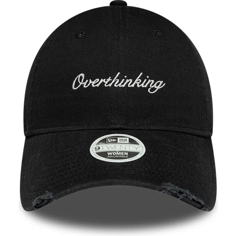 cappello-curvo-nero-cinghia-regolabile-9twenty-slogan-overthinking-di-new-era cappello-curvo-nero-cinghia-regolabile-9twenty-slogan-overthinking-di-new-era