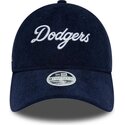 cappello-curvo-blu-marino-cinghia-regolabile-9twenty-cord-script-dei-los-angeles-dodgers-mlb-di-new-era
