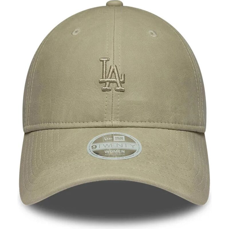 cappello-curvo-beige-cinghia-regolabile-9twenty-washed-pu-dei-los-angeles-dodgers-mlb-di-new-era