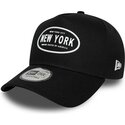 cappello-curvo-nero-snapback-9forty-e-frame-rubber-dei-new-york-di-new-era