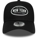 cappello-curvo-nero-snapback-9forty-e-frame-rubber-dei-new-york-di-new-era