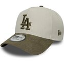 cappello-curvo-verde-snapback-9forty-e-frame-suede-visor-dei-los-angeles-dodgers-mlb-di-new-era