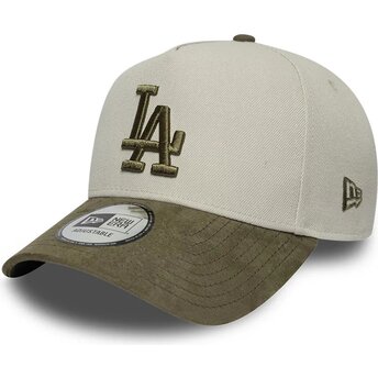 Cappello curvo verde snapback 9FORTY E Frame Suede Visor dei Los Angeles Dodgers MLB di New Era