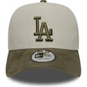 cappello-curvo-verde-snapback-9forty-e-frame-suede-visor-dei-los-angeles-dodgers-mlb-di-new-era