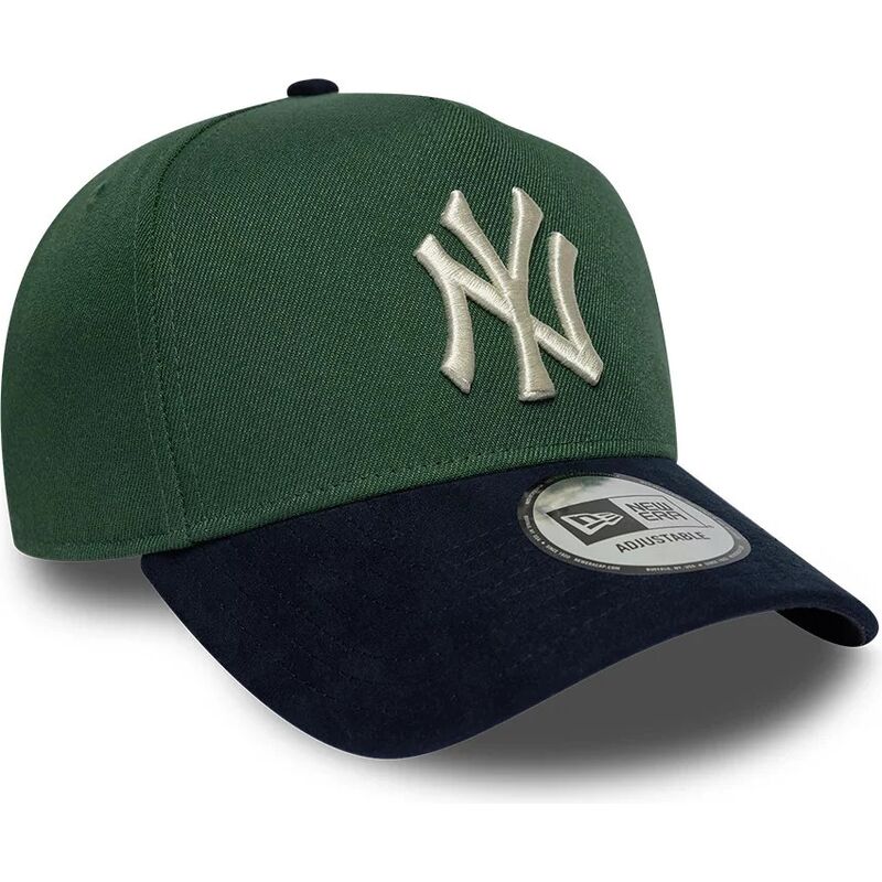 cappello-curvo-verde-snapback-9forty-e-frame-suede-visor-dei-new-york-yankees-mlb-di-new-era