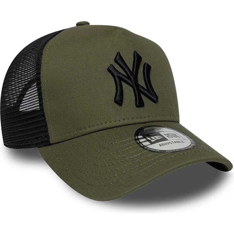 cappello-curvo-verde-snapback-a-frame-league-essential-dei-new-york-yankees-mlb-di-new-era
