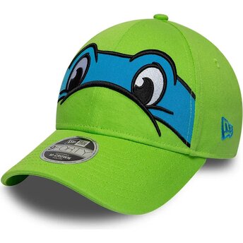 Cappello curvo verde snapback per bambino 9FORTY M-Crown Face dei Leonardo Tortugas Ninja di New Era
