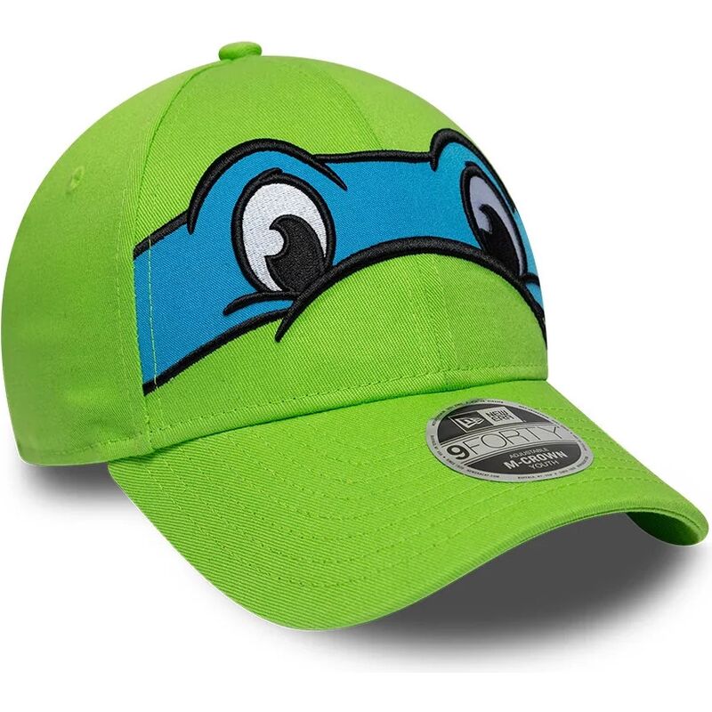 cappello-curvo-verde-snapback-per-bambino-9forty-m-crown-face-dei-leonardo-tortugas-ninja-di-new-era