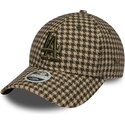cappello-curvo-verde-cinghia-regolabile-9forty-m-crown-houndstooth-dei-los-angeles-dodgers-mlb-di-new-era