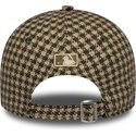 cappello-curvo-verde-cinghia-regolabile-9forty-m-crown-houndstooth-dei-los-angeles-dodgers-mlb-di-new-era