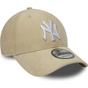 cappello-curvo-beige-snapback-9forty-entry-cord-dei-new-york-yankees-mlb-di-new-era