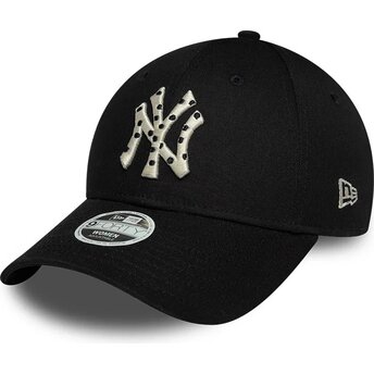 Cappello curvo nero cinghia regolabile 9FORTY Infill dei New York Yankees MLB di New Era