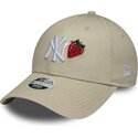 cappello-curvo-beige-cinghia-regolabile-9forty-fruit-icon-strawberry-dei-new-york-yankees-mlb-di-new-era