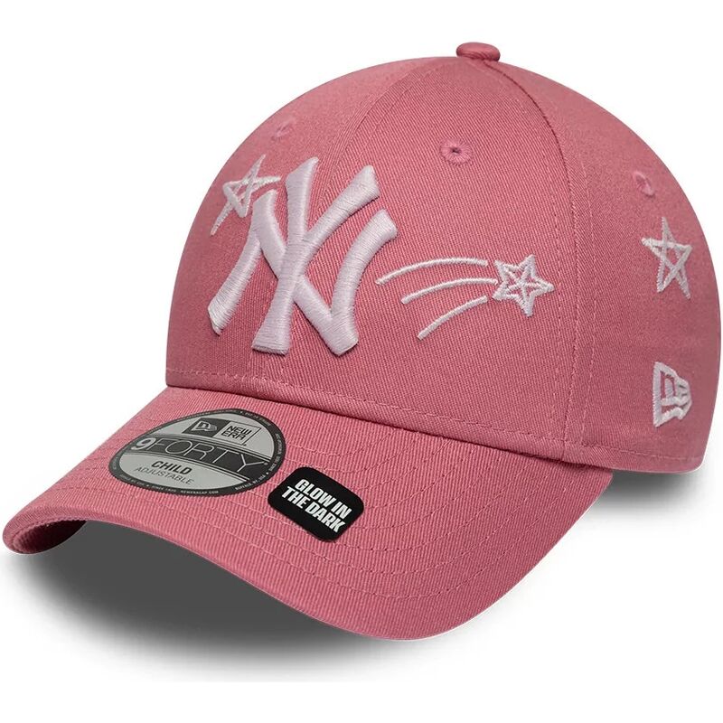 cappello-curvo-rosa-cinghia-regolabile-per-bambino-9forty-space-dei-new-york-yankees-mlb-di-new-era