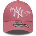 cappello-curvo-rosa-cinghia-regolabile-per-bambino-9forty-space-dei-new-york-yankees-mlb-di-new-era
