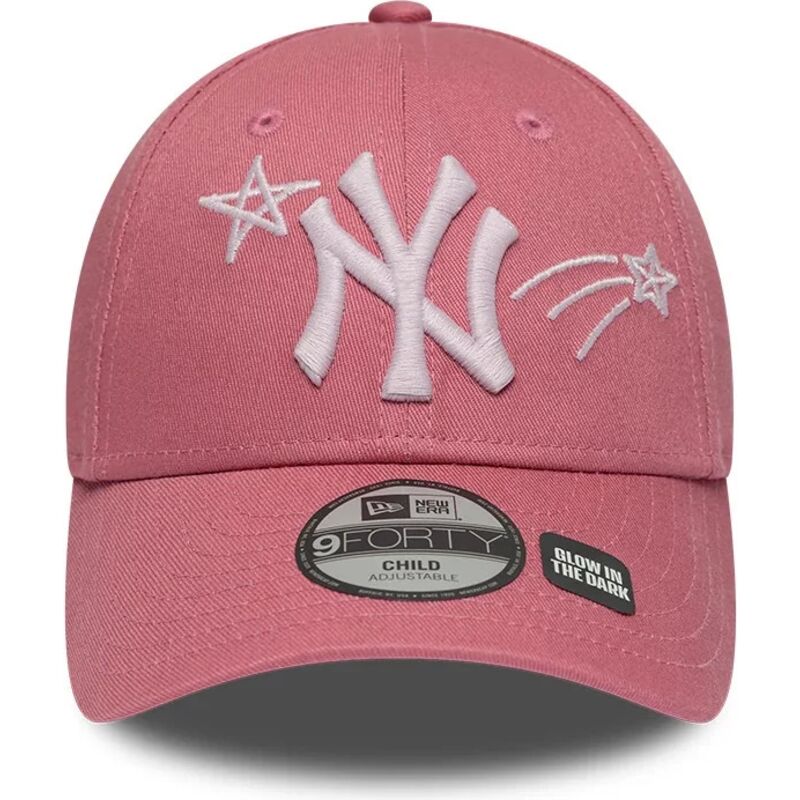cappello-curvo-rosa-cinghia-regolabile-per-bambino-9forty-space-dei-new-york-yankees-mlb-di-new-era