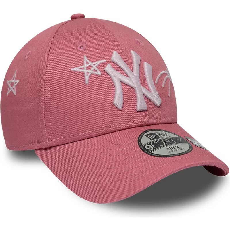cappello-curvo-rosa-cinghia-regolabile-per-bambino-9forty-space-dei-new-york-yankees-mlb-di-new-era