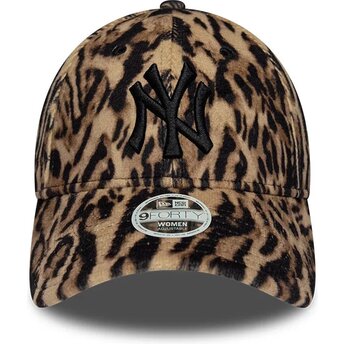 Cappello curvo leopardato cinghia regolabile 9FORTY Ocelot Print dei New York Yankees MLB di New Era
