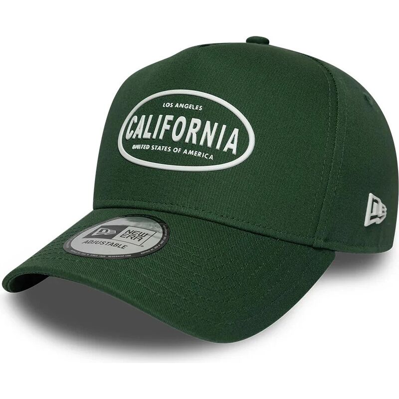 cappello-curvo-verde-snapback-9forty-e-frame-rubber-dei-california-los-angeles-di-new-era