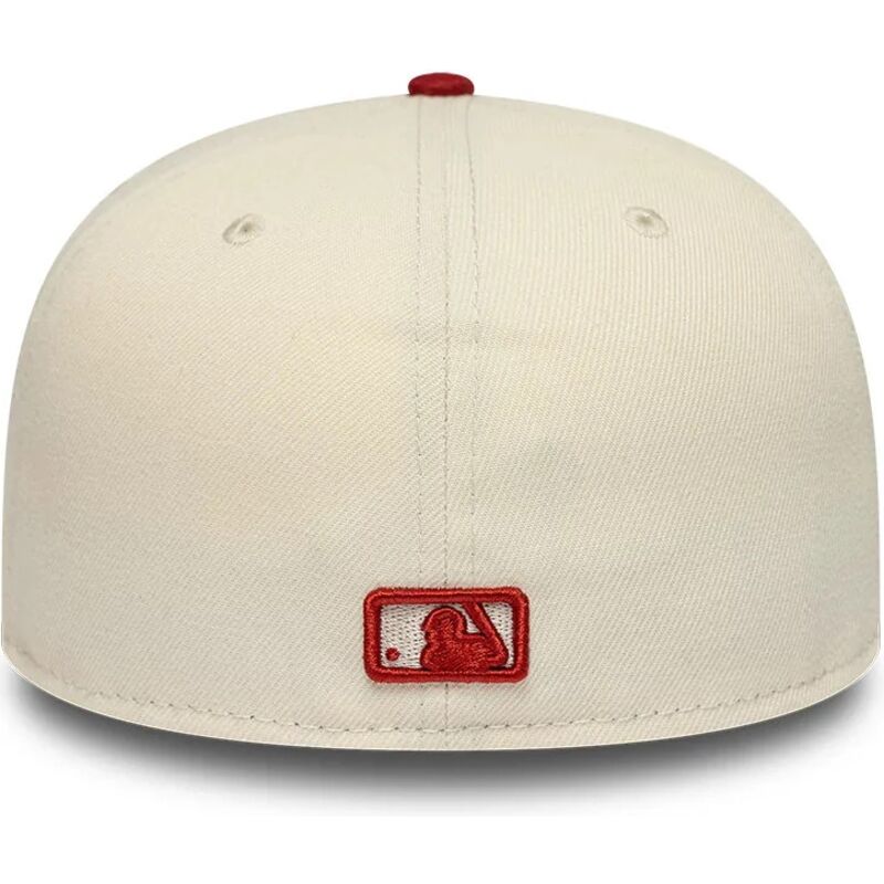 cappello-piatto-beige-aderente-59fifty-league-essential-dei-new-york-yankees-mlb-di-new-era
