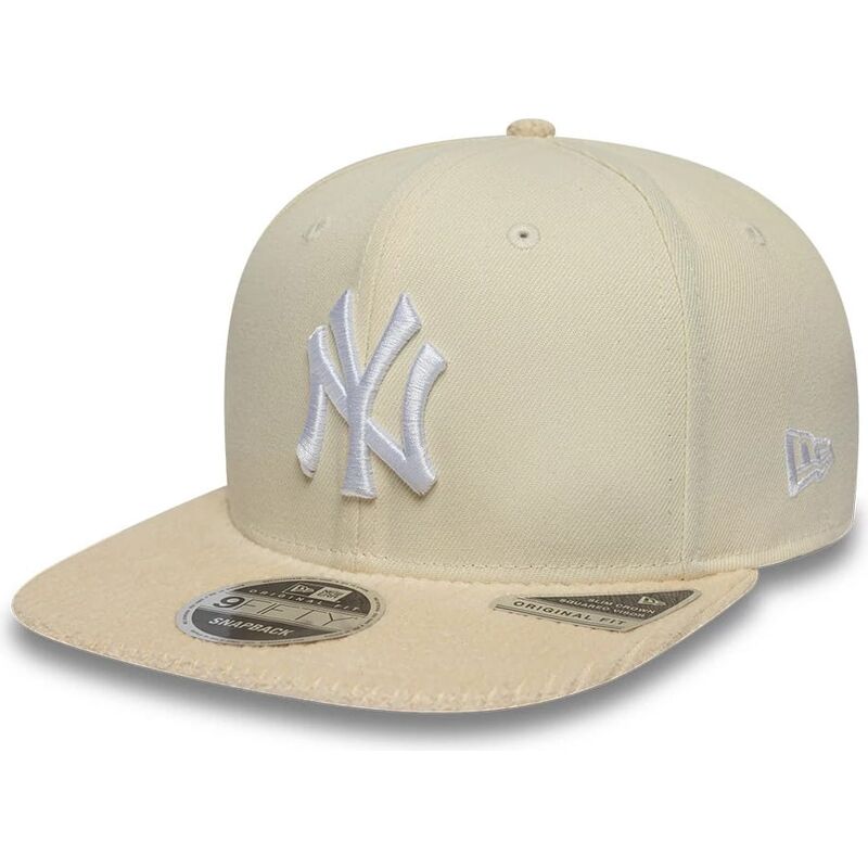 cappello-piatto-beige-snapback-9fifty-cord-visor-dei-new-york-yankees-mlb-di-new-era