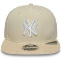cappello-piatto-beige-snapback-9fifty-cord-visor-dei-new-york-yankees-mlb-di-new-era