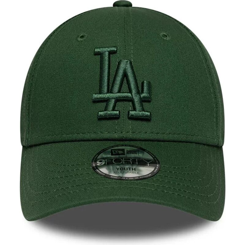 cappello-curvo-verde-cinghia-regolabile-per-bambino-9forty-league-essential-dei-los-angeles-dodgers-mlb-di-new-era