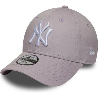 Cappello curvo viola cinghia regolabile per bambino 9FORTY League Essential dei New York Yankees MLB di New Era