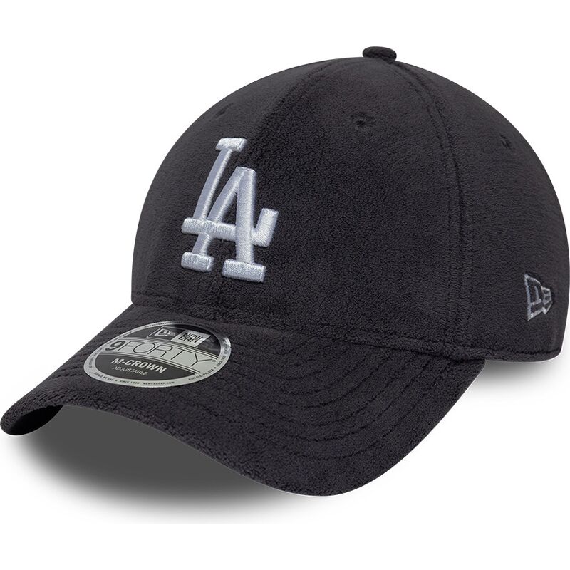 cappello-curvo-grigio-snapback-9forty-m-crown-fleece-dei-los-angeles-dodgers-mlb-di-new-era