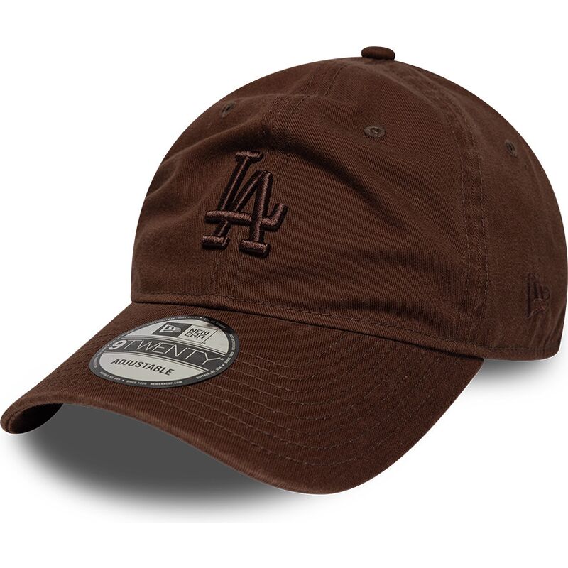 cappello-curvo-marrone-cinghia-regolabile-9twenty-washed-midi-dei-los-angeles-dodgers-mlb-di-new-era